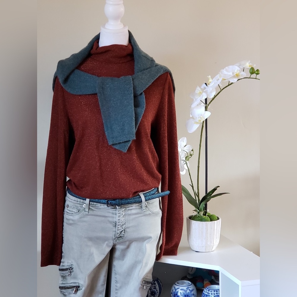 NWT Madwell night sparkle turtleneck top